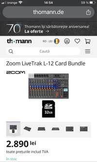Zoom LiveTrak L-12 Card Bundle + Case