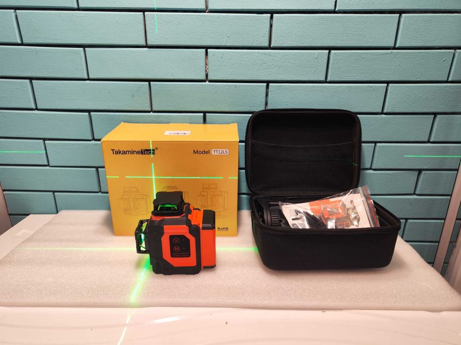 TakamineTech 3D зелен лазерен нивелир 12 линии с дистанционно