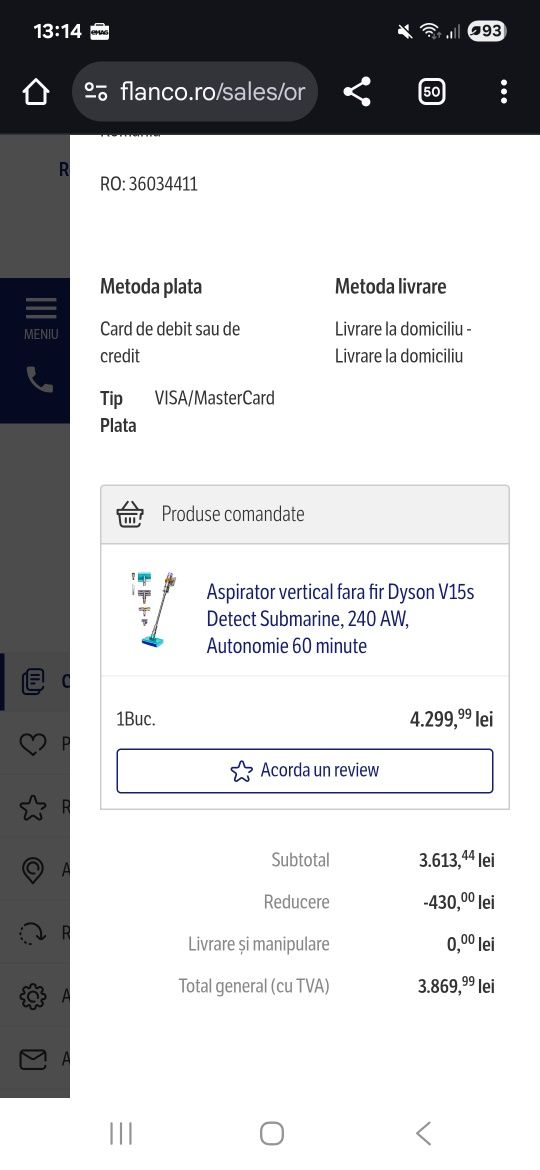 Vand capat original de curatare umeda Dyson Submarine V15s