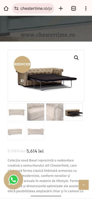 Set Chesterfield canapea si fotoliu