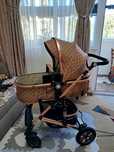 Cărucior bebe 3in1 + pătuț bebe + port bebe