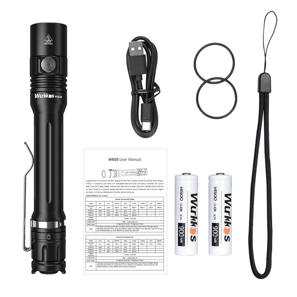 Wurkkos WK05 cu led Nichia 519a (2*14500/AA)- set