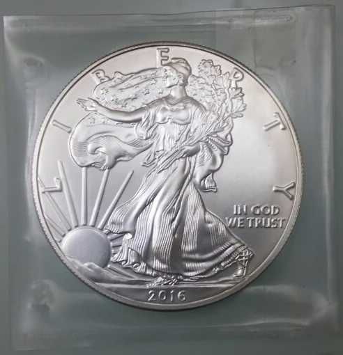 Серебряная монета 1 доллар (dollar) 2016 года "Шагающая Свобода", США