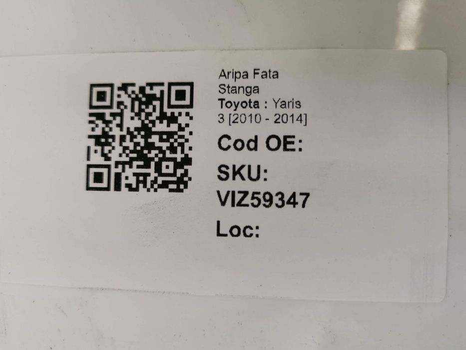Ляв преден калник / Lqv preden kalnik Toyota Yaris 3 [ - ] Оригинален