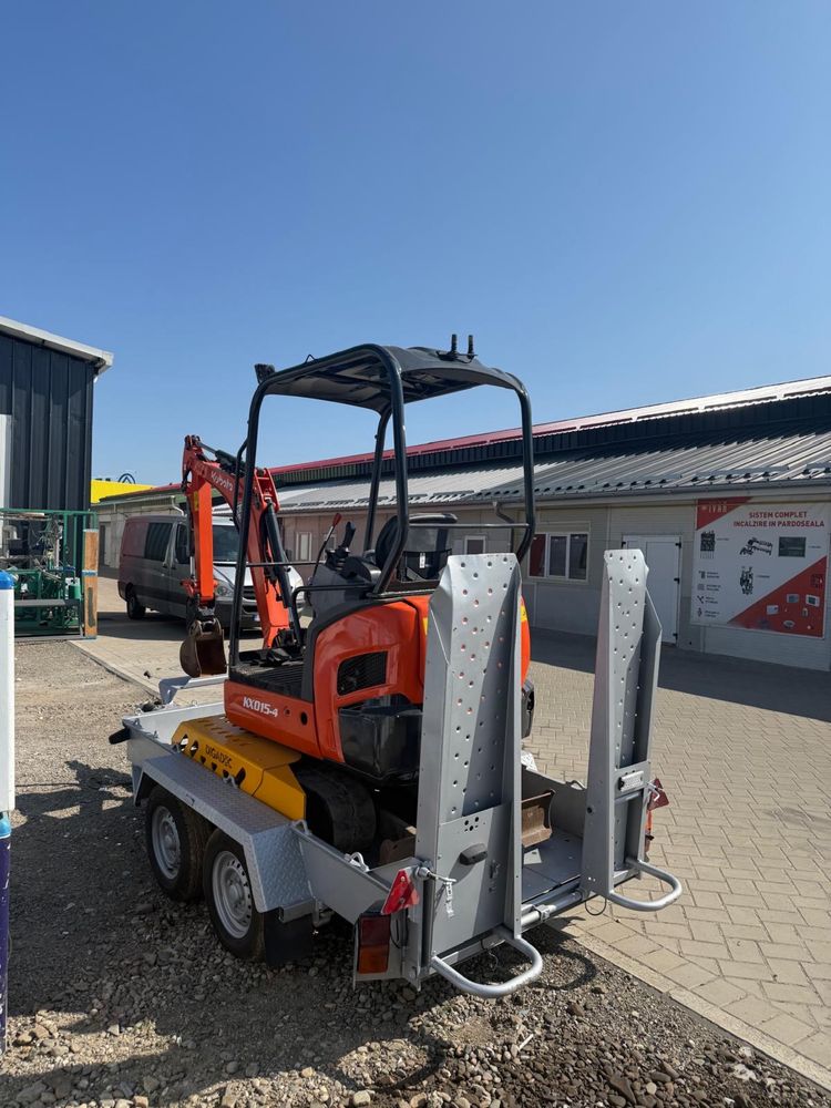 Mini Exacavator KUBOTA 1.5T, model: KX015-4 + Remorca