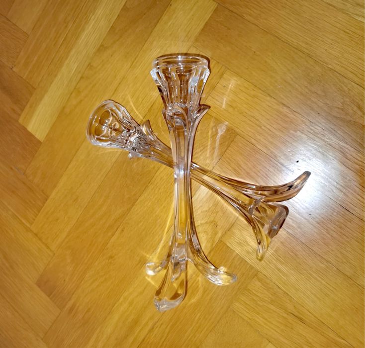 Кристални Свещници комплект френски БАНДОЛ Cristal D'Arques Durand  2