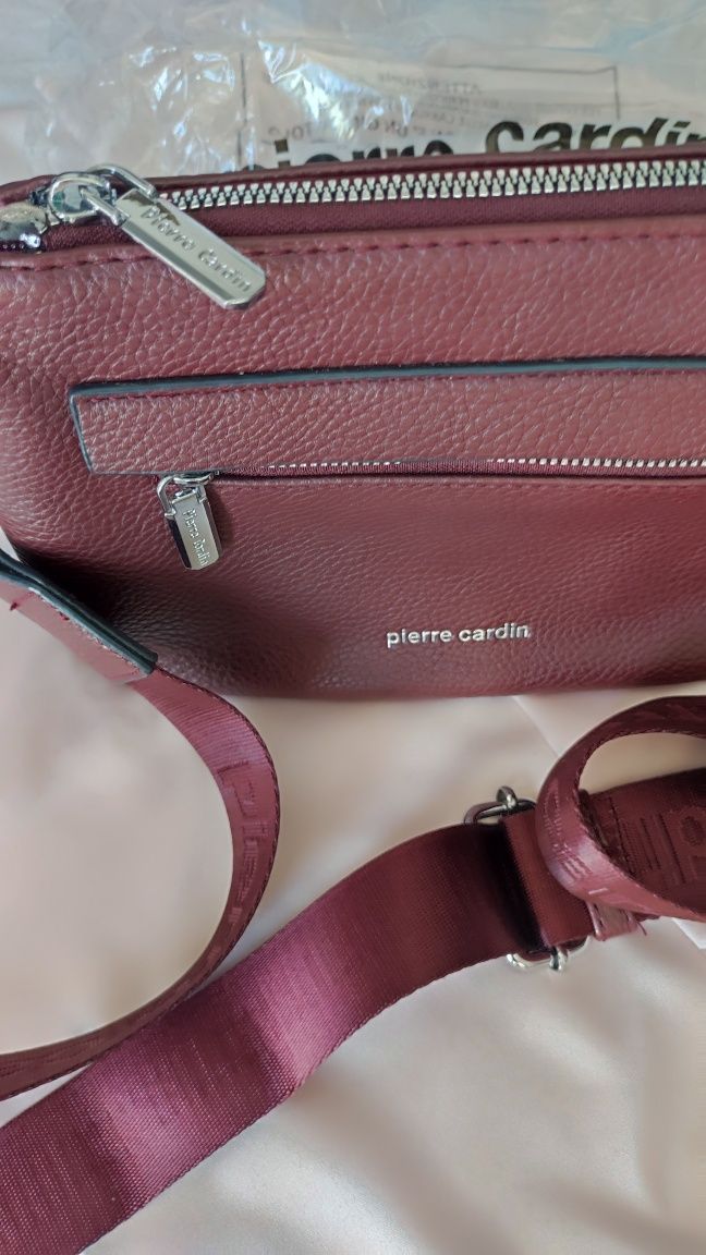 Чанта бордо Pierre Cardin