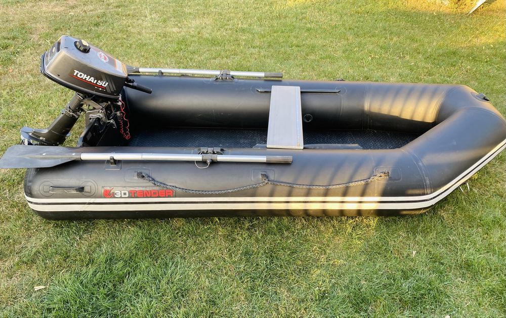 Barca pneumatica 3d tender si motor Tohatsu 4 cp 2 timpi (bonus sonar)