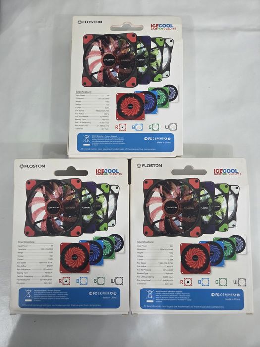 Ventilator Floston ICE15, 120mm, 1300RPM Red led