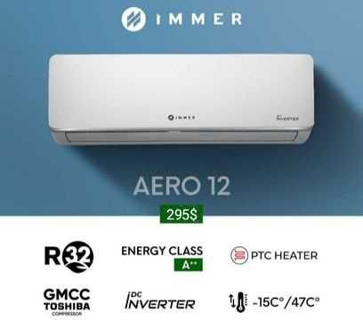 Кондиционер 12 Immer AERO DC INVERTER premium R32  Доставка бесплатно