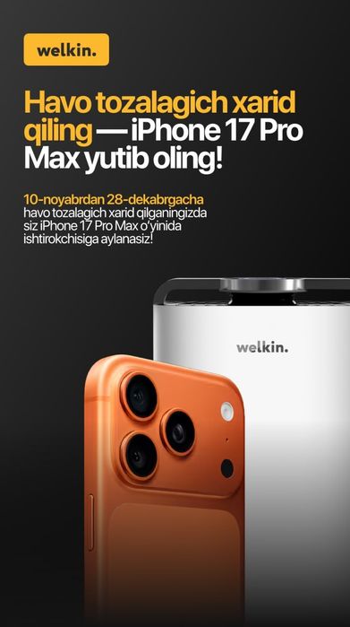 Продам очиститель воздуха Welkin K-08 — всего за 300 у.е.

Дышите чист