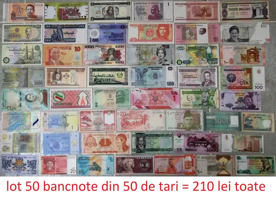 Bancnote impecabile, autentice, romanesti si straine de vanzare