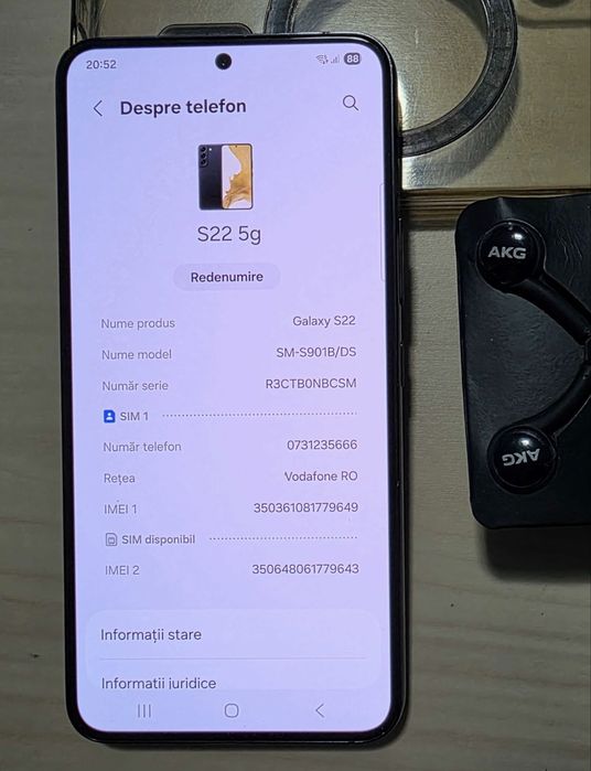 Samsung S22 • 256 GB  memorie • Liber Retea