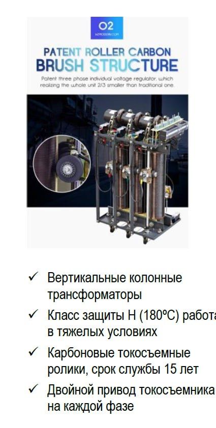 ASP 3-PH SBW-80KVA- стабилизатор сенсор дисплей-45% (120V) +20% (275V)