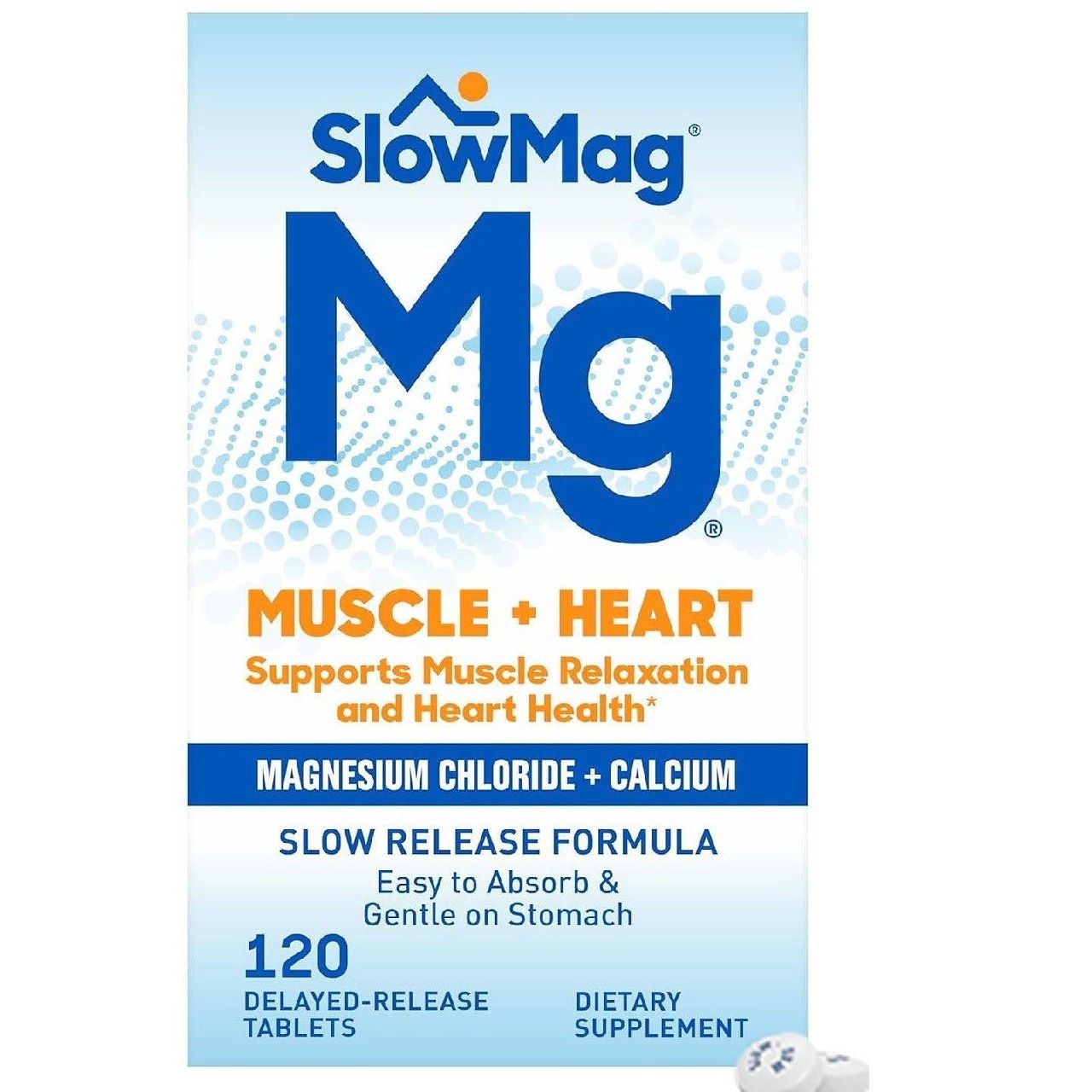 SlowMag Muscle + Heart Хлорид магния с добавкой кальция для поддержки