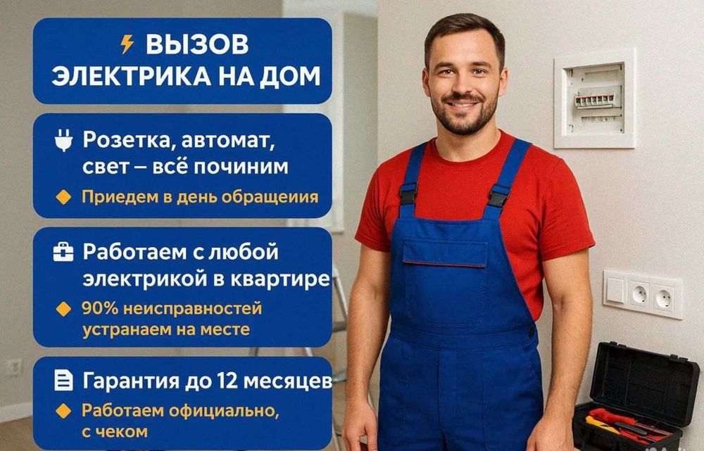 Электрик по городу. Срочно, недорого, выезд 24/7