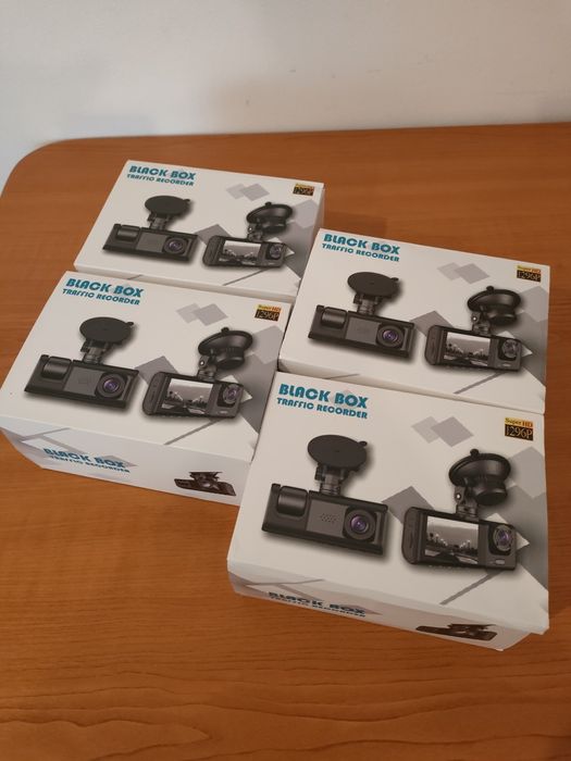Camera video auto tripla Black Box trafic recorder Super HD 1296p