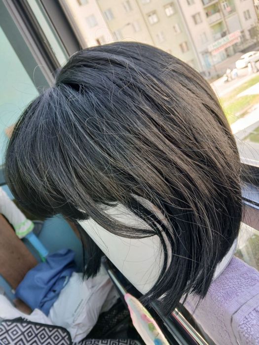 парик каре женский черный, каре парик кора аёлларники