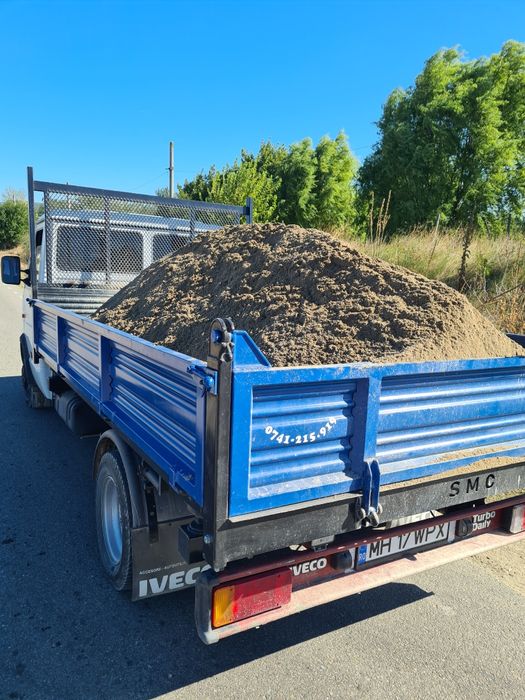 Transport nisip, sort, balast, piatra, margaritar, pamant vegetal,lemn