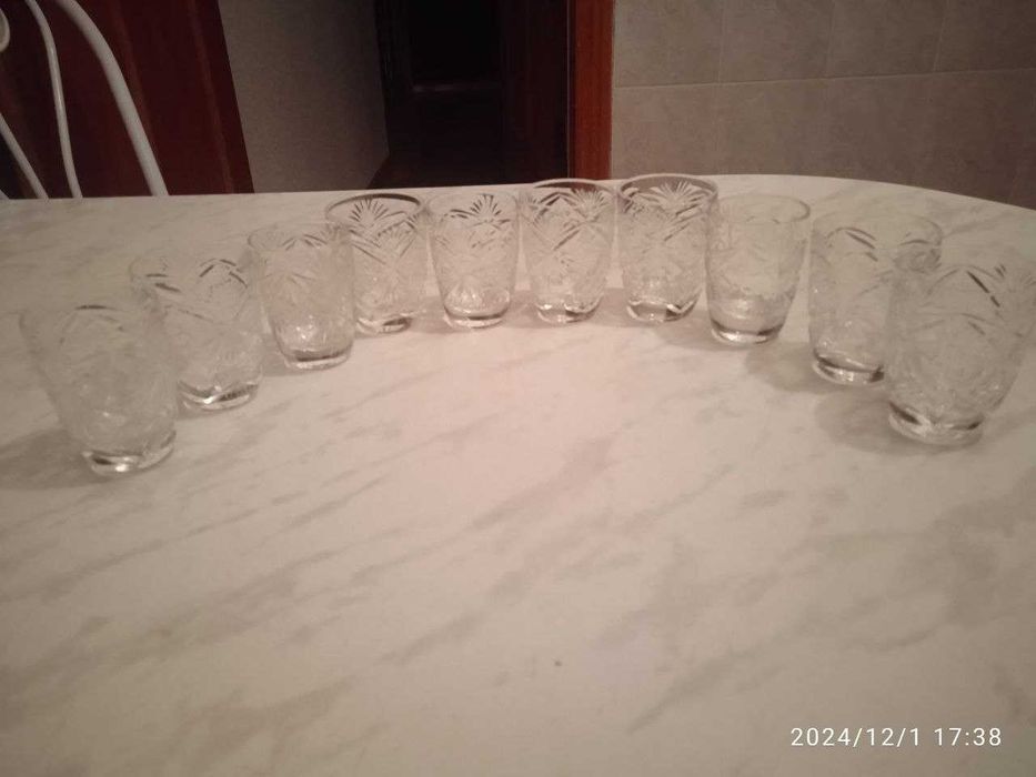 Хрустальные рюмки , стопки , настоящий советский хрусталь , 10 штук