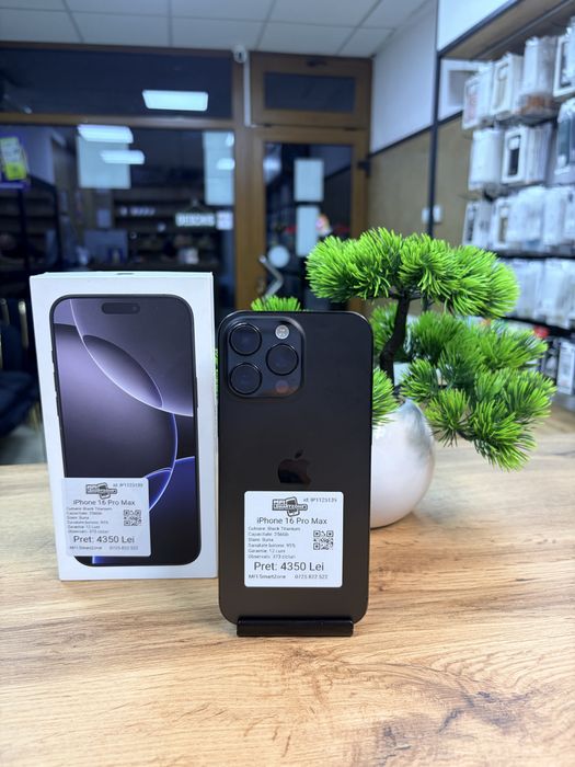 iPhone 16 Pro Max - Black Titanium - 256Gb - 95% - Garantie