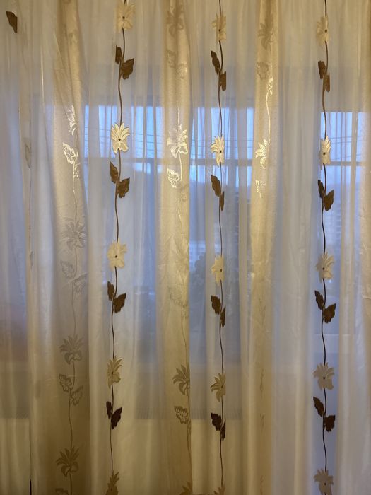 Perdea din voal bej-creme 5.45x2.35 si 4.3x2.35
