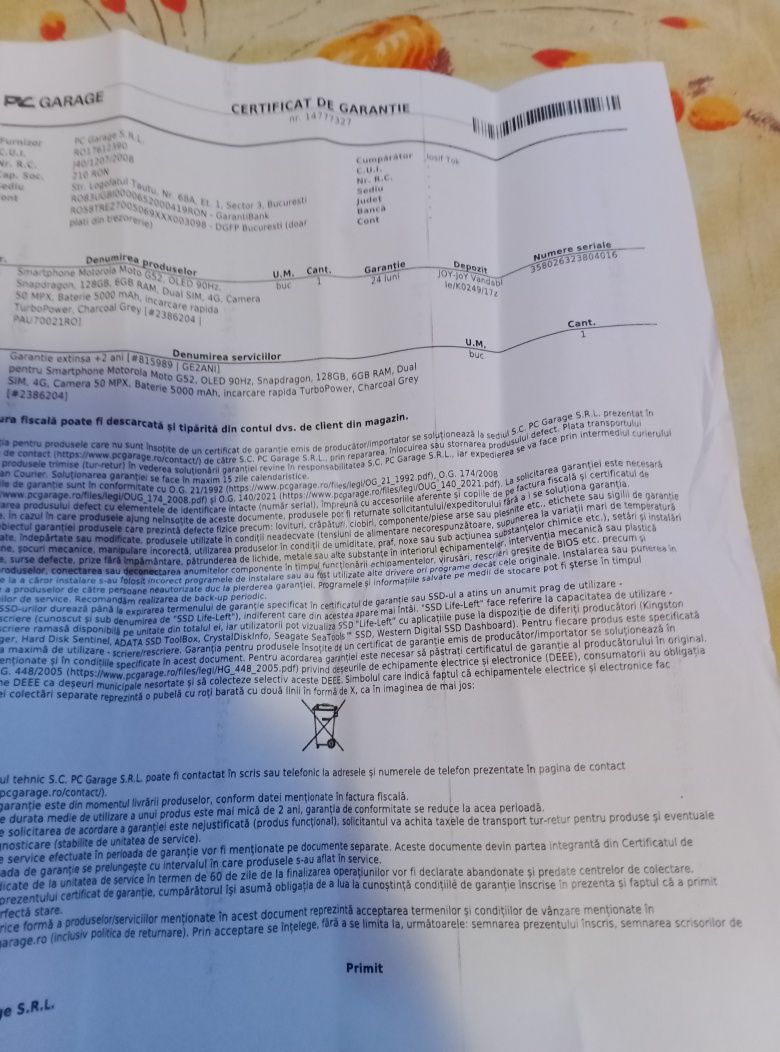 Motorola g52 +2 ani extra garantie preț fix. fix.fix