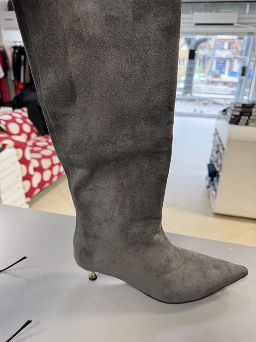 Сиви дамски ботуши