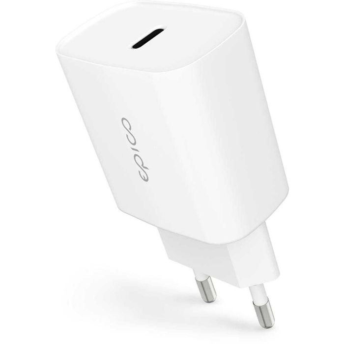 Epico 20W PD Charger Bundle EU - White Зарядно с кабел за iPhone, iPad