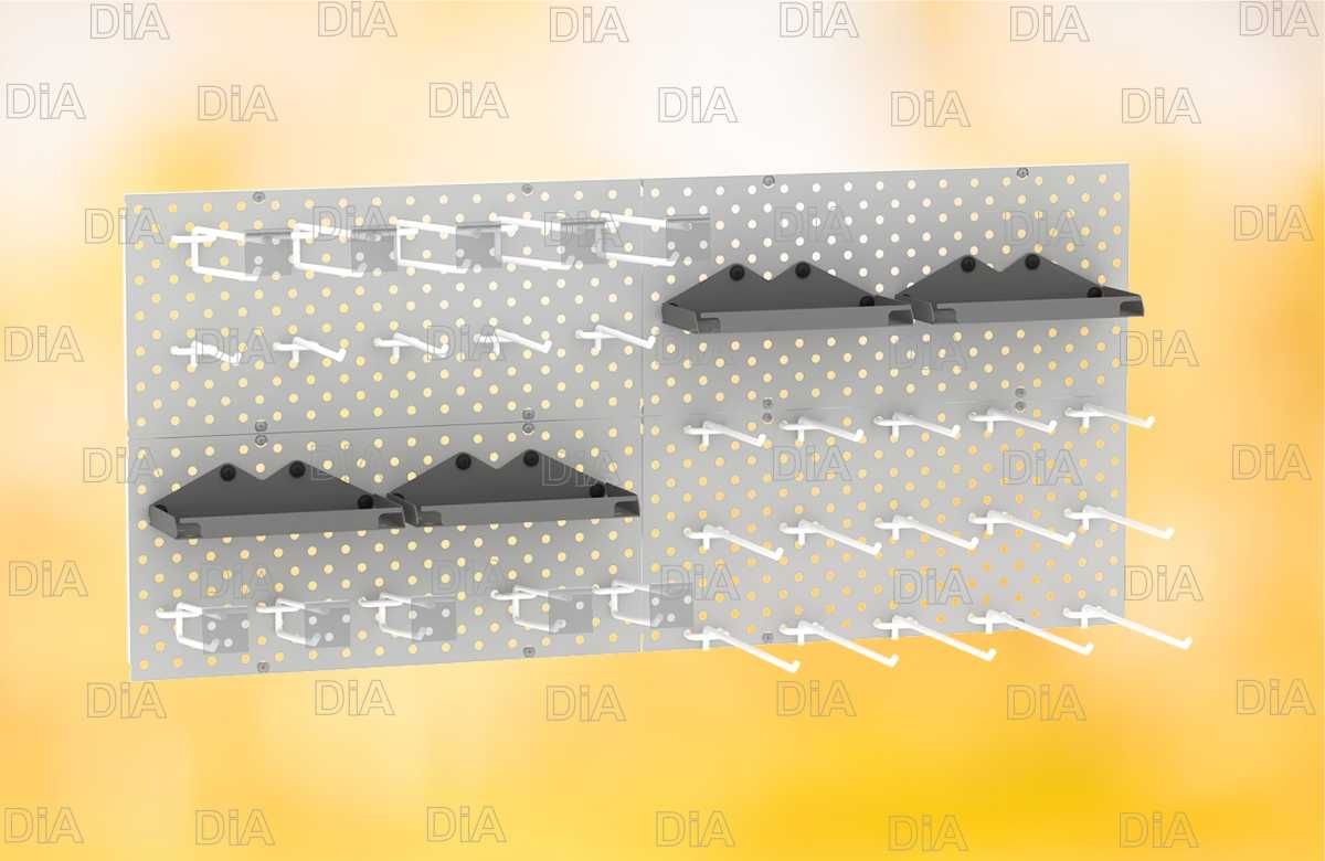 Панель перфорированная, настенная, для магазина и склада aspp