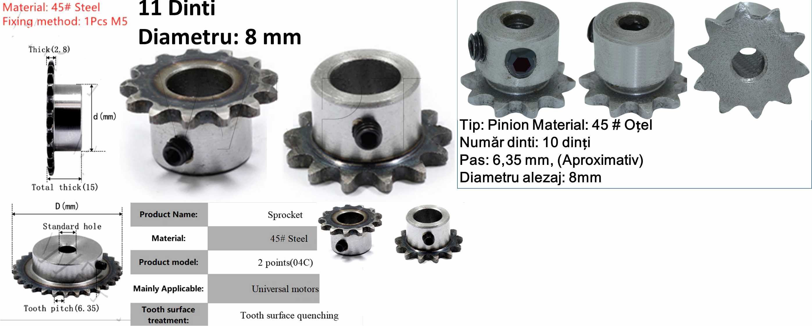 Pinion 6,7,19,11,13,14,20,44 pt motor scuter, bicicleta electric. Noi!