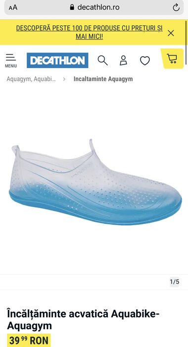 Încălțăminte acvatică Aquabike-Aquagym, 35/36, noi
