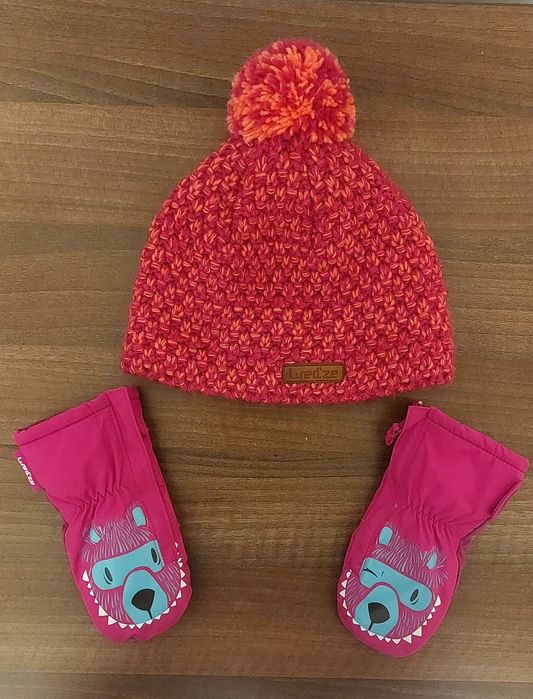 Caciula si manusi Wedze ski fetite 2-4 ani