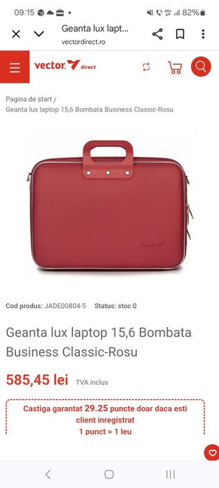 Geanta lux laptop 15,6 Bombata Business Classic-Roz Noua