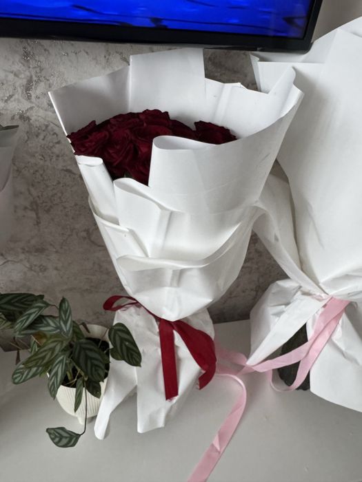 Цветы роза б/у красного цвета