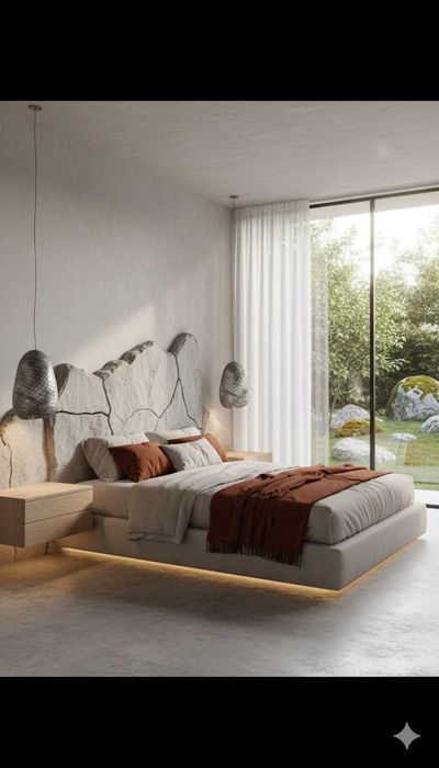 Lustră Wabi Sabi Boho din Beton Pentru casă și pentru cafenea