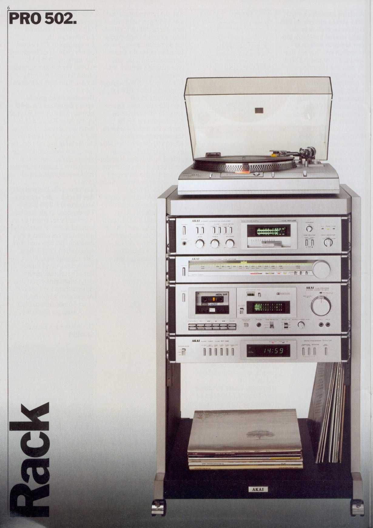 Linie audio AKAI culoare neagra din 1980