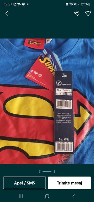 Lichidare stoc tricouri copii Superman