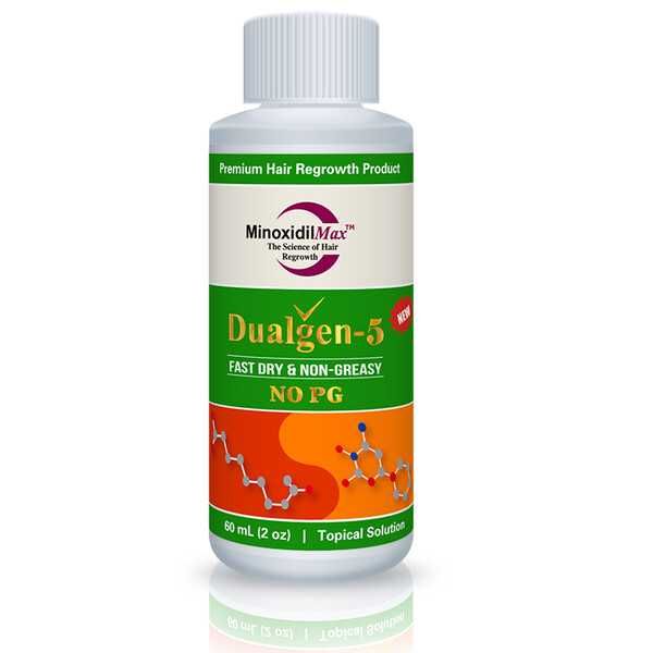 Minoxidil Dualgen 5% - Fast Dry, fara PG, 1 luna aplicare, Barba/Scalp