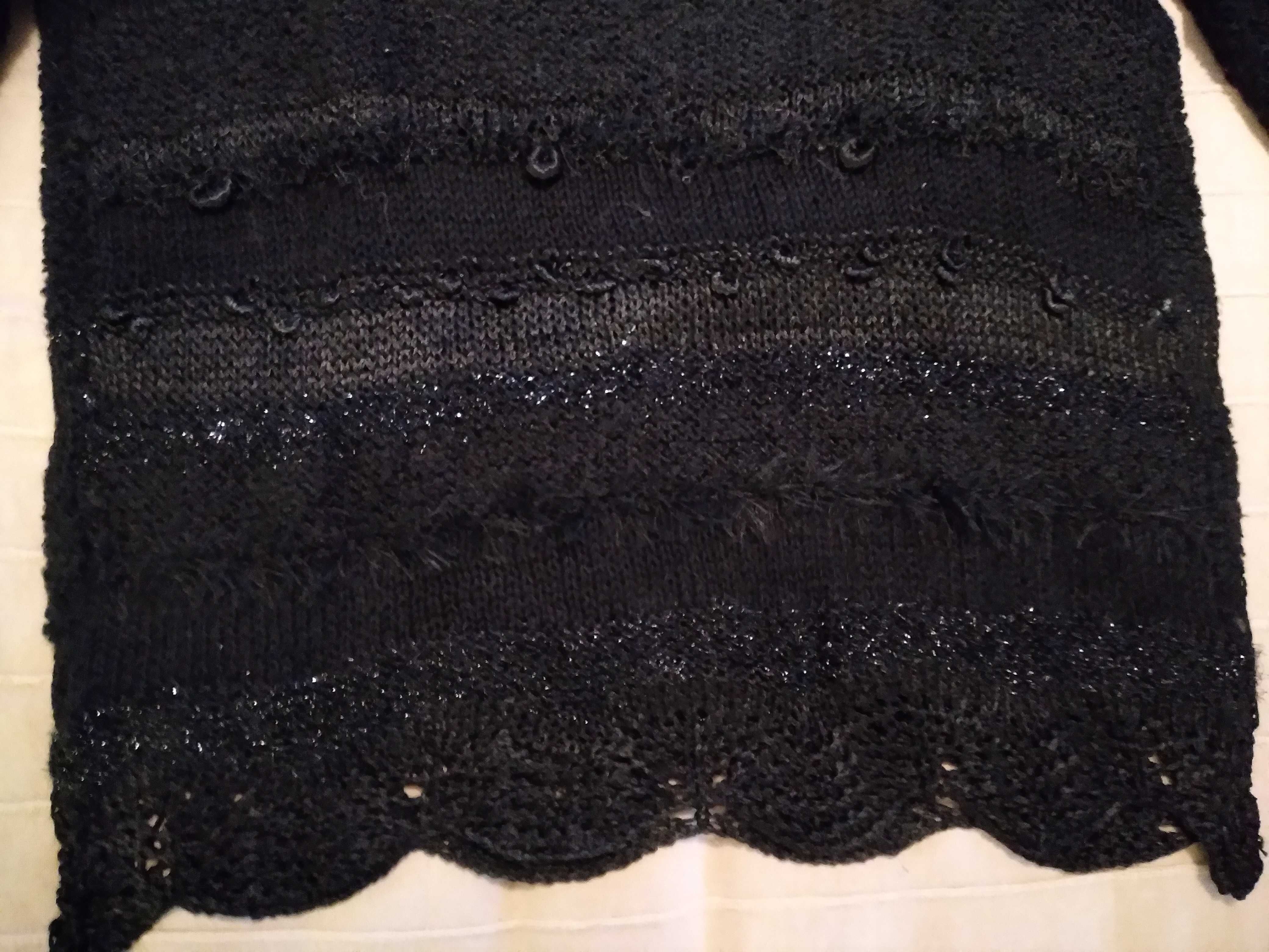 черна, РЪЧНО плетена, нова бутикова и единствена черна блуза