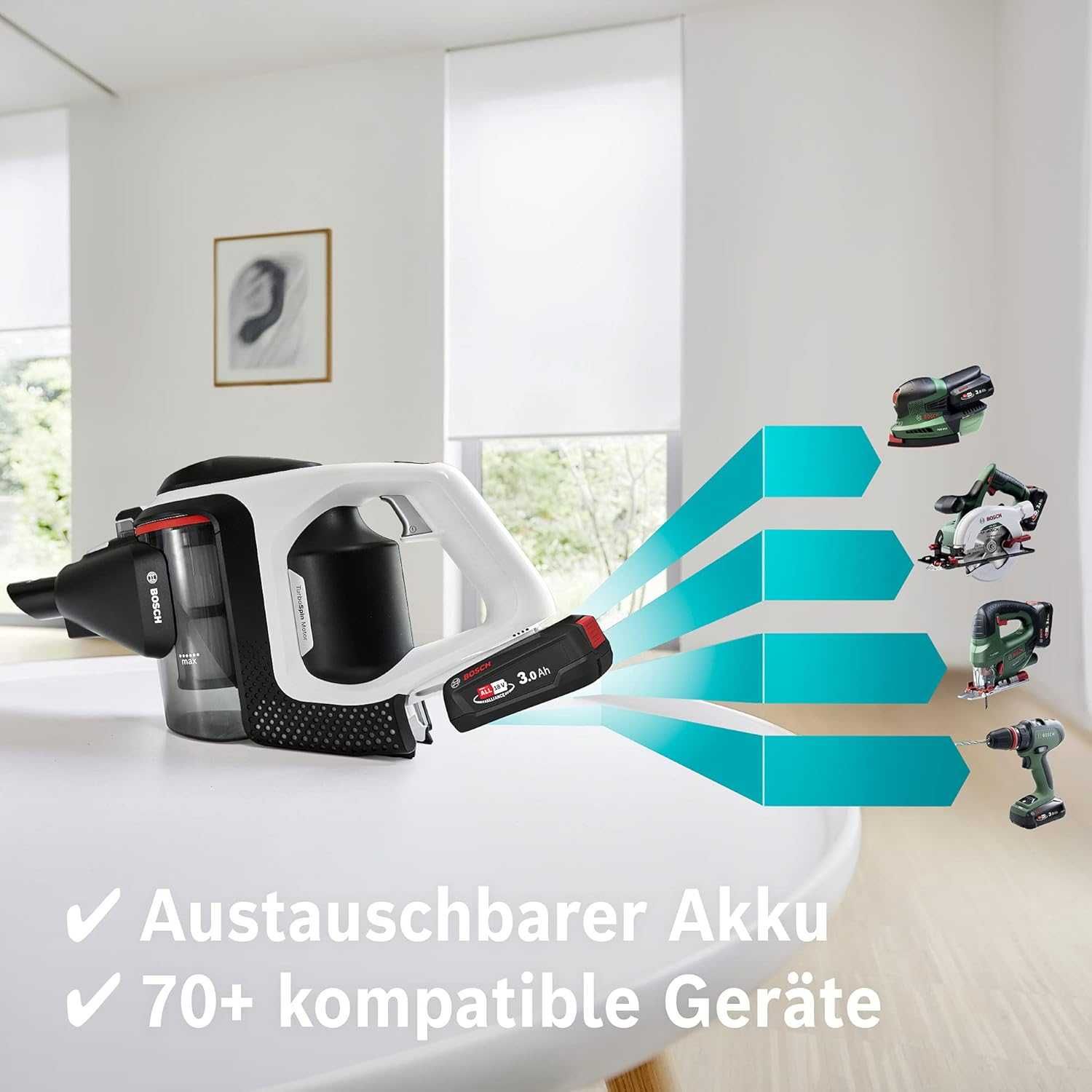 Вертикална прахосмукачка Bosch Unlimited Serie 7 (BKS8214W) 2-в-1