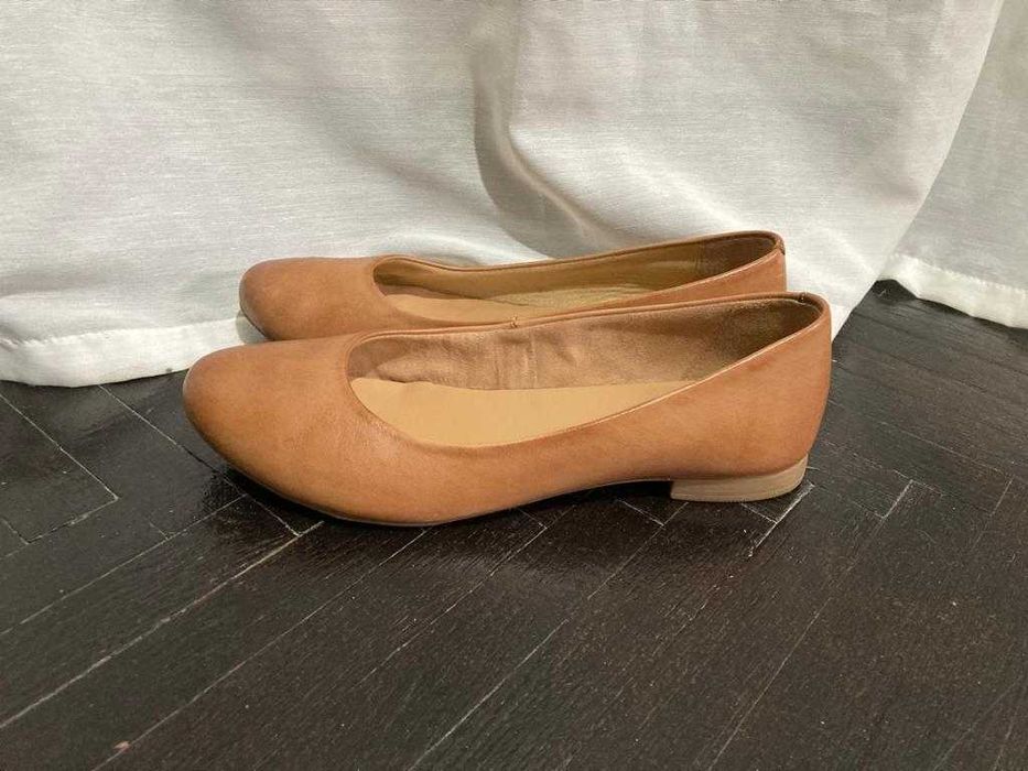 Balerini din piele interior exterior, bej, marca Lasocki