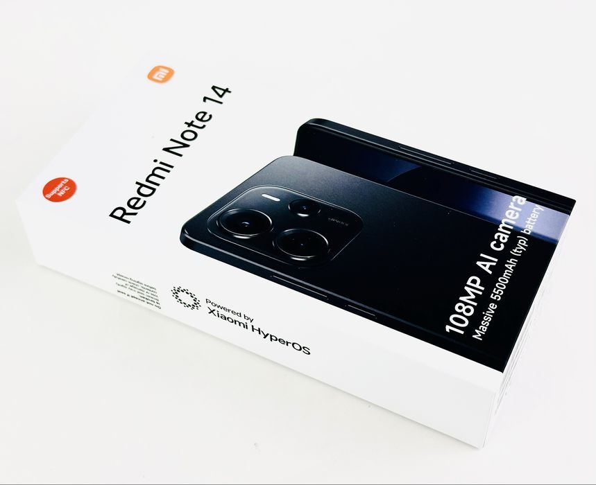 НОВ! Xiaomi Redmi Note 14 256GB 8RAM Black 2г. Гаранция!