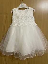 Бяла детска шаферска рокля