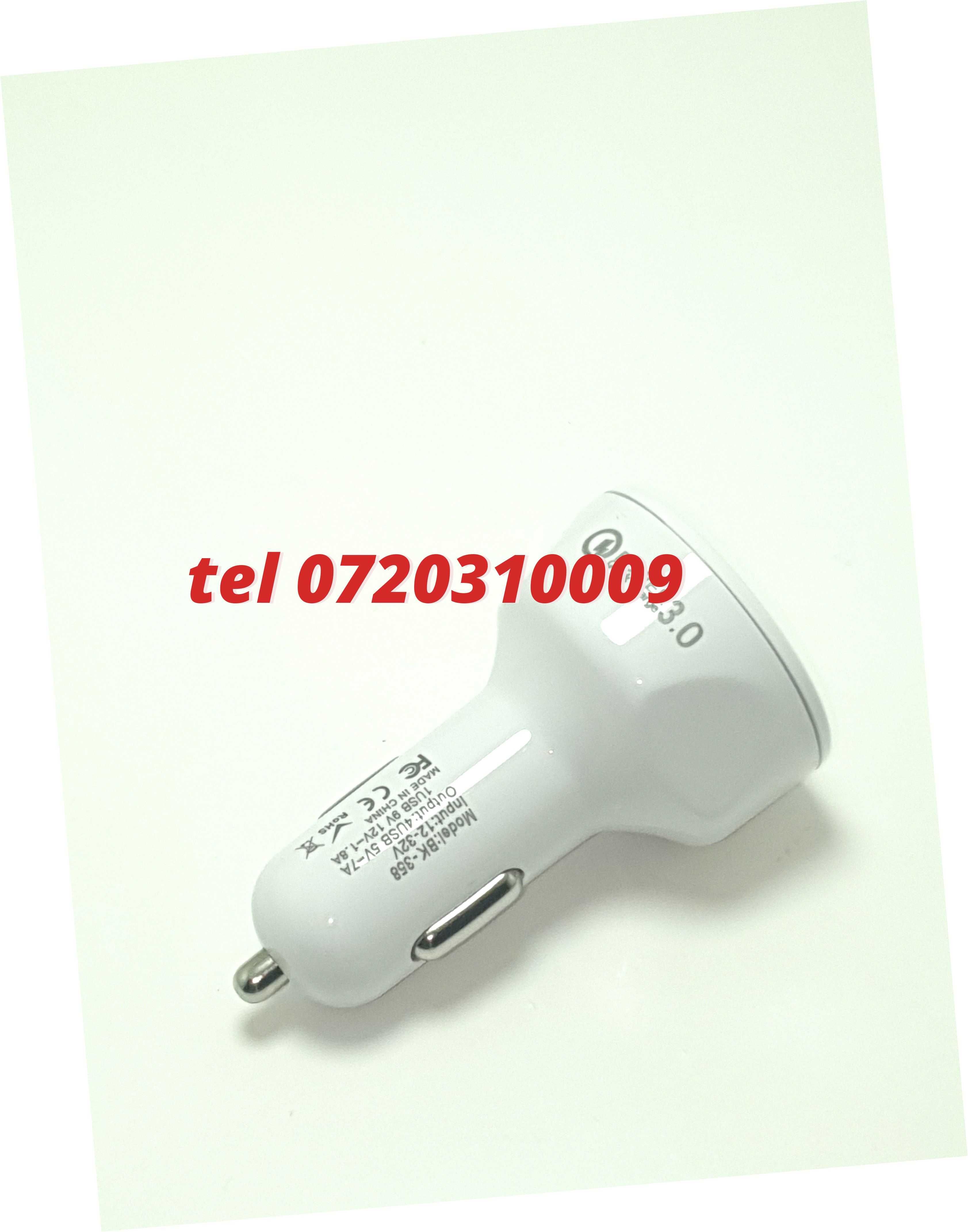 Incarcator Masina Auto 4 Porturi Bricheta Usb Qc Incarcare Rapida