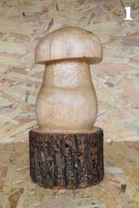 ciuperca sculptura din lemn de stejar,  cu forma de boletus edulis