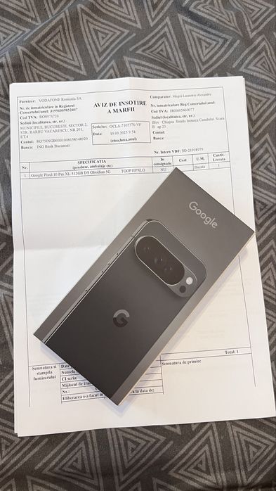 NOU!! Google Pixel 10 Pro XL, 512GB, 16GB RAM, 5G,Obsidian