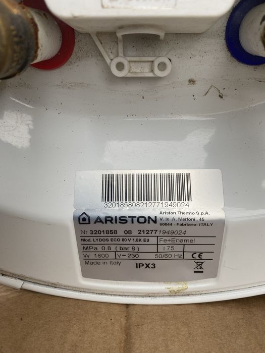Boiler electric ARISTON Lydos, Wi-Fi, 80L, 1800W, alb