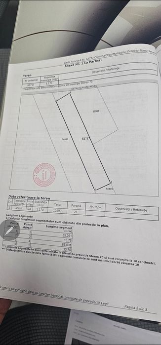 Vand 1170 mp. de teren  de casa in Schela pe strada Parang