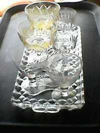 6 pahare cristal+Boemia (2+2+2)sampanie,aperitiv,modele diferite